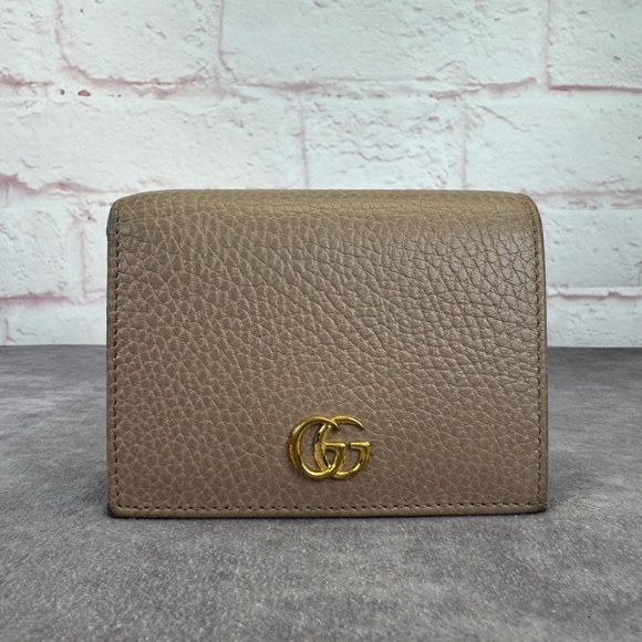 Gucci Marmont Gg Tan Leather Card Wallet - Picture 1 of 13